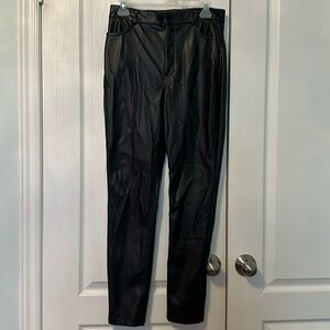 Dynamite black faux leather pants, size 6